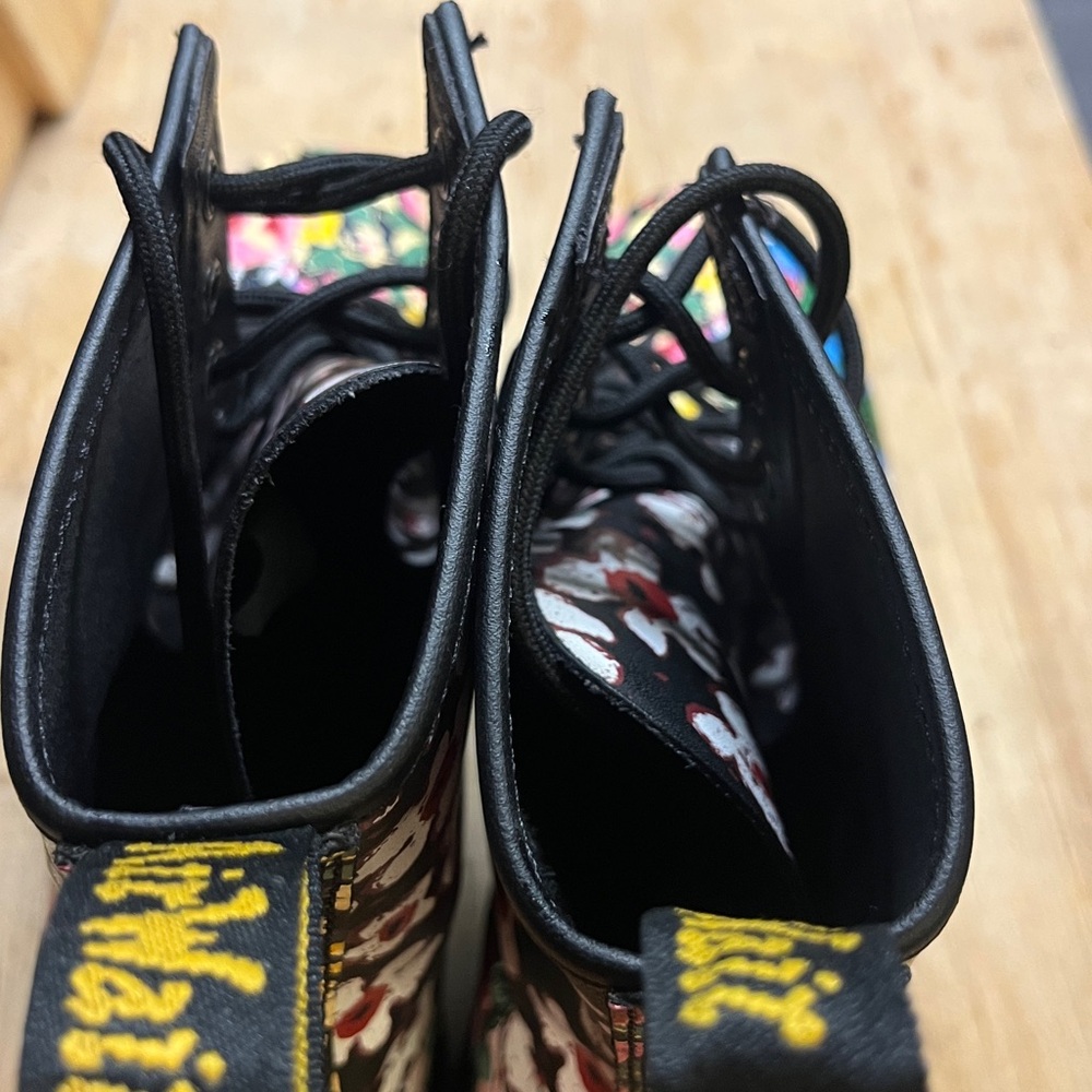 Dr.Martens 1460 Pascal 90's Retro Style Floral/Leather Mash Up Boots - Picture 11 of 17